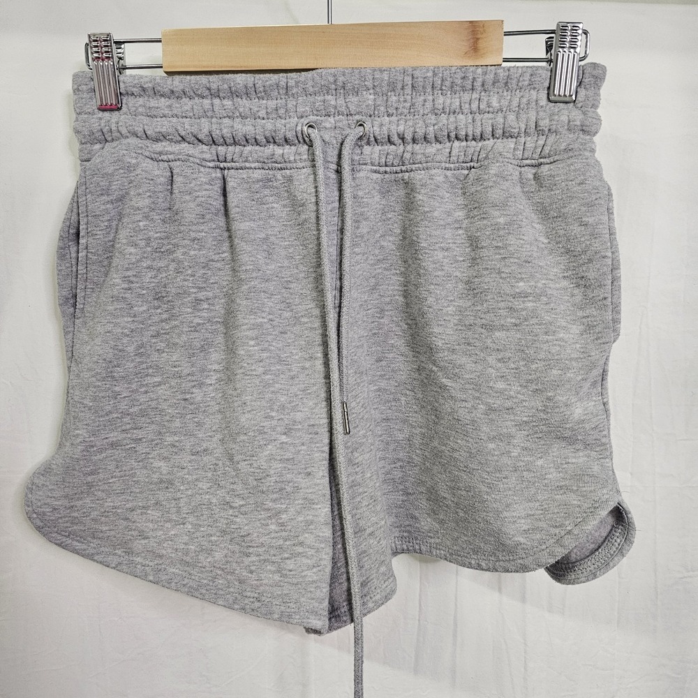Better Together Women's Gray Sweat Shorts Drawstring Size L Comfy Cozy Stretch